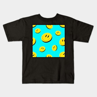 Acid Art Smiles Seamless Pattern Kids T-Shirt